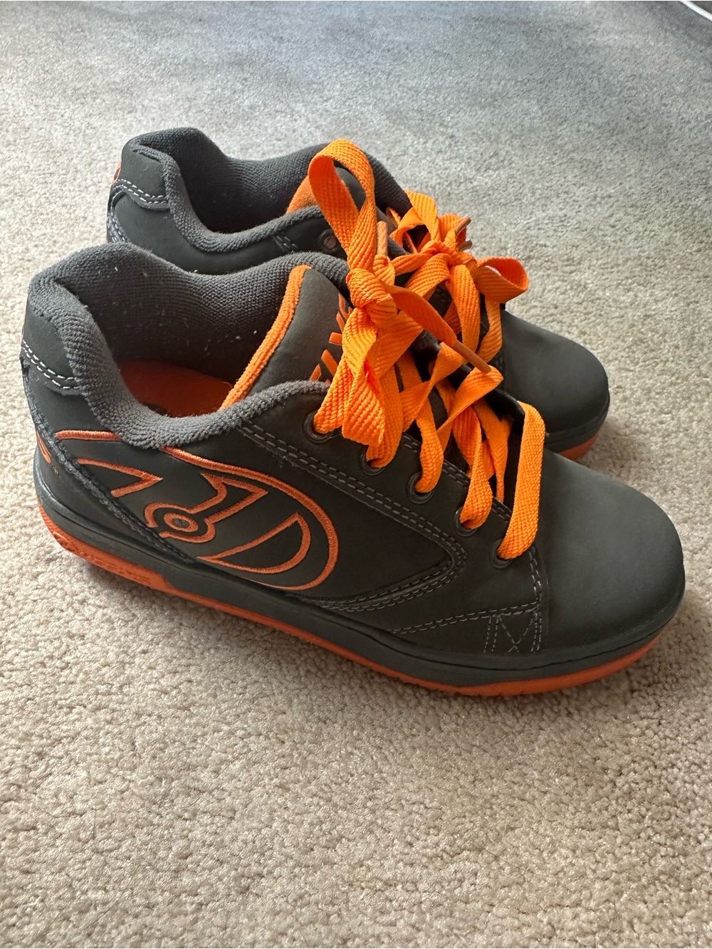 Kids Gray and Orange Heelys Skate Shoes